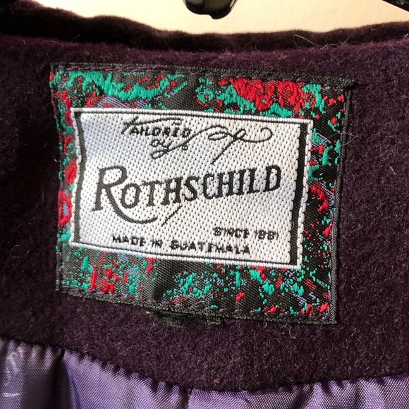 💜 Rothschild Plum Wool and Velvet Insulated Coat - Picture 6 of 7